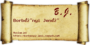 Borbényi Jenő névjegykártya